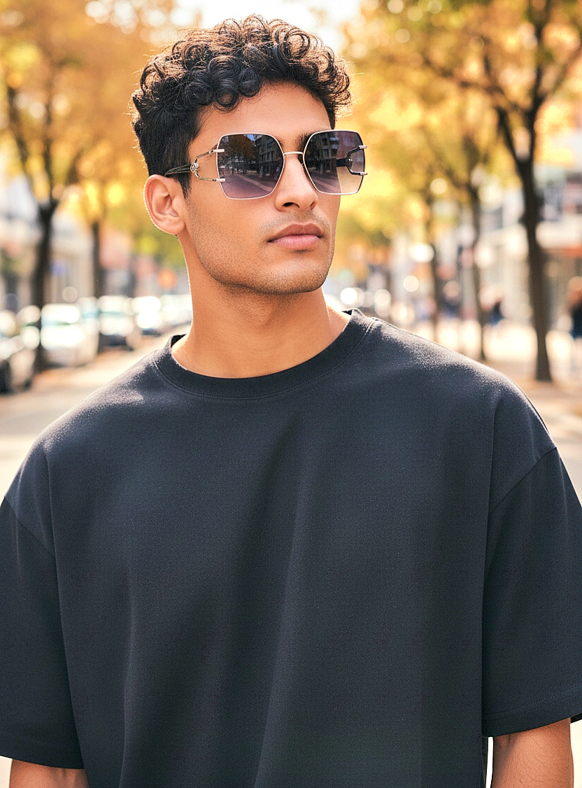 Vintage Oversized Butterfly Squared Sunglasses