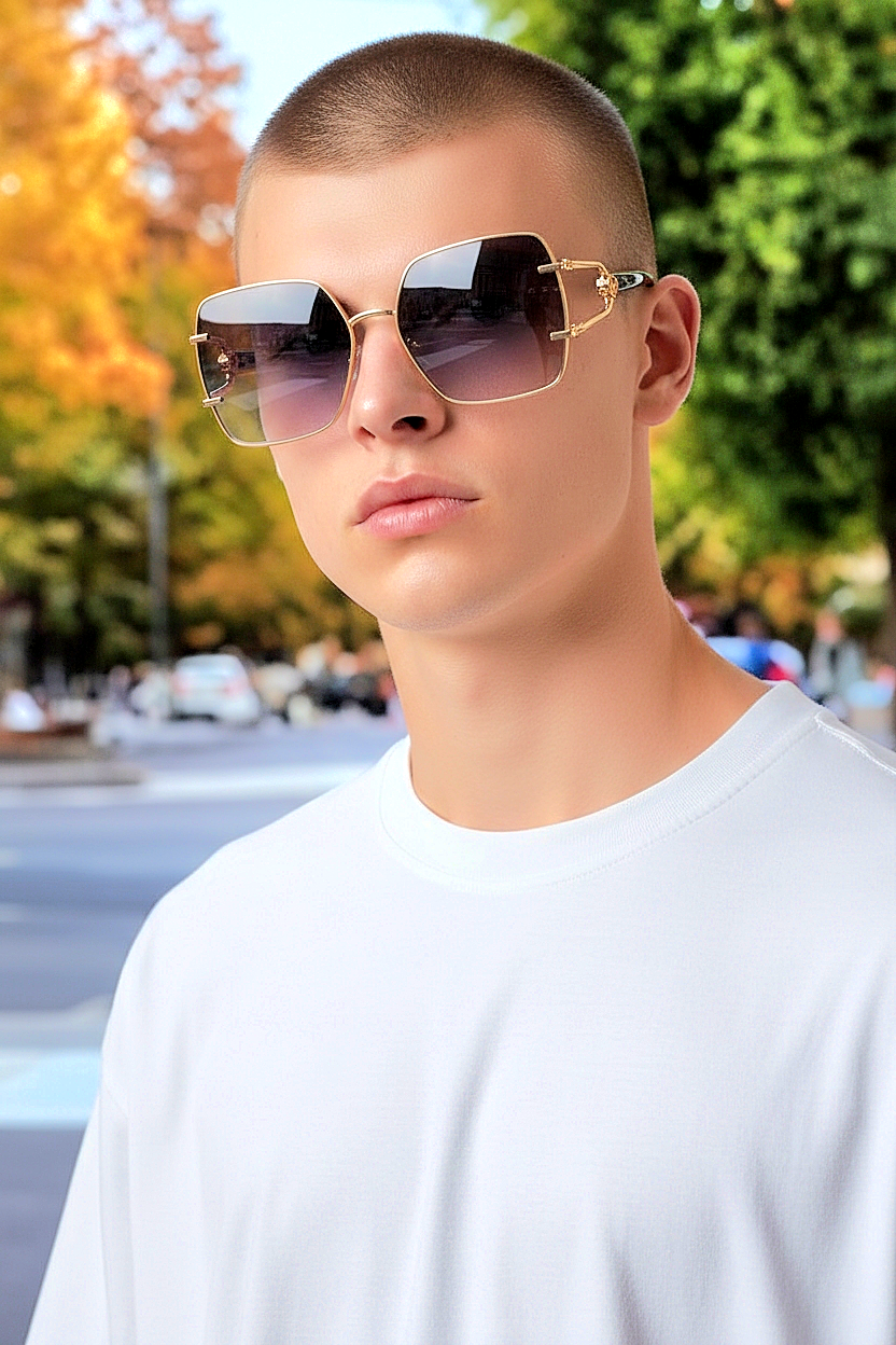 Vintage Oversized Butterfly Squared Sunglasses
