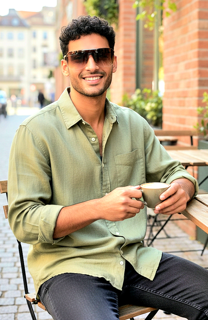 Futuristic Rimless Mirrored Lens Sunglasses