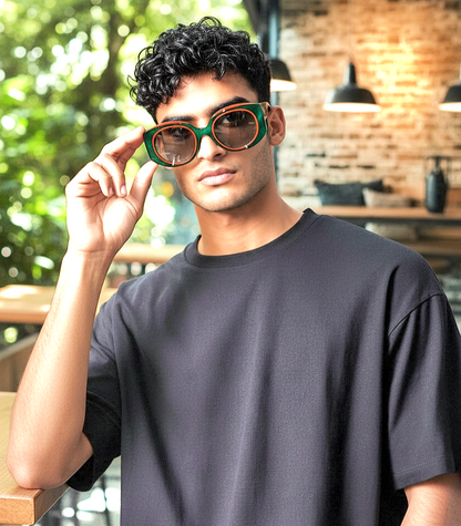 Vintage Oversized Oval-Shaped Sunglasses