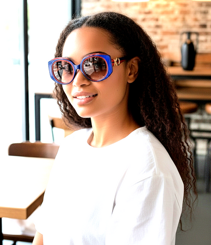 Vintage Oversized Oval-Shaped Sunglasses