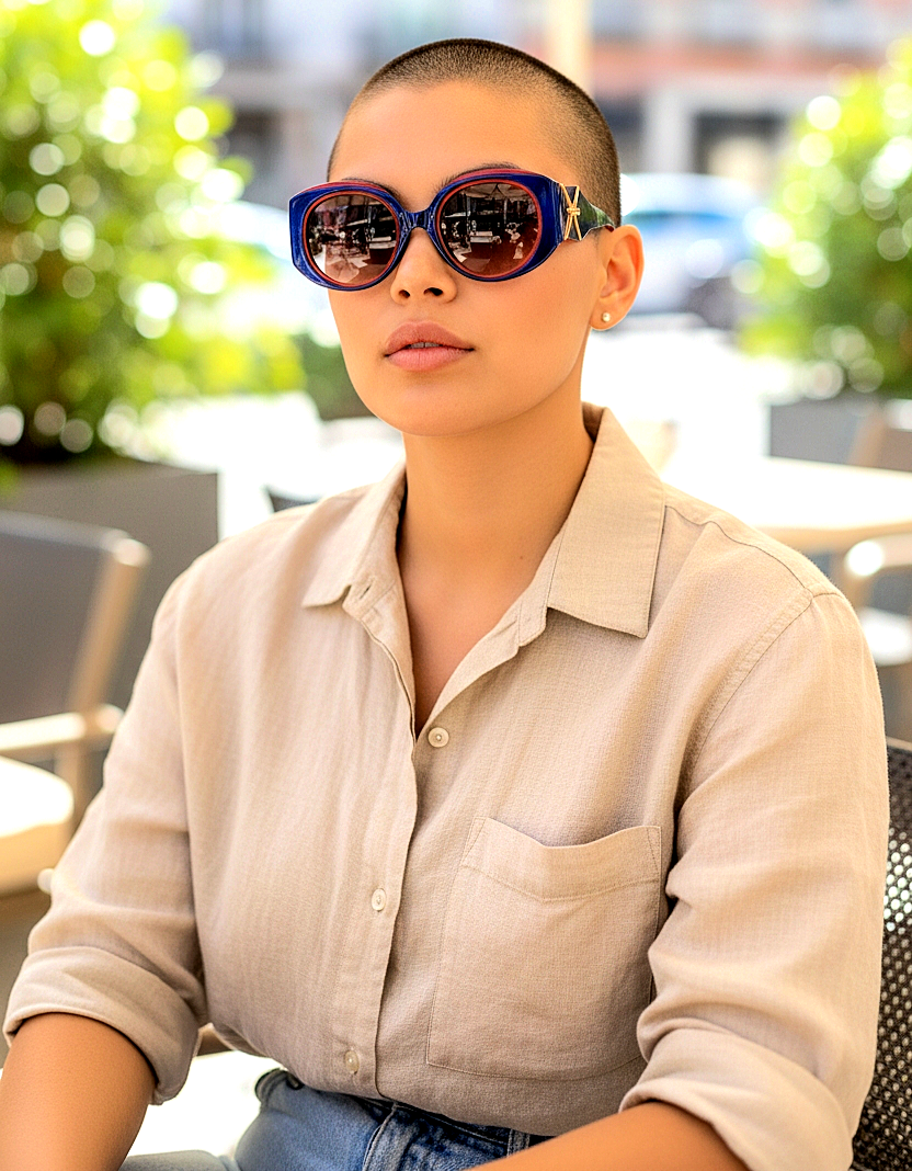 Vintage Oversized Oval-Shaped Sunglasses