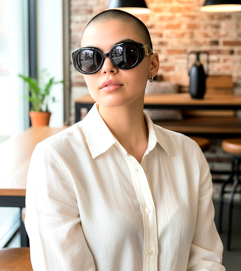 Vintage Oversized Oval-Shaped Sunglasses