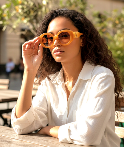 Vintage Oversized Oval-Shaped Sunglasses