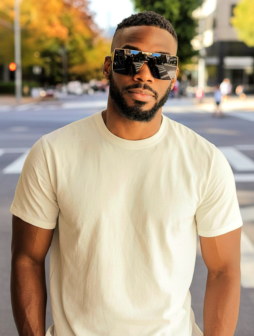 Luxury Retro Squared Gold-Tone Sunglasses