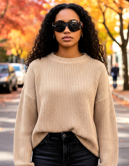 Wrap-Around Rimless Star Sunglasses