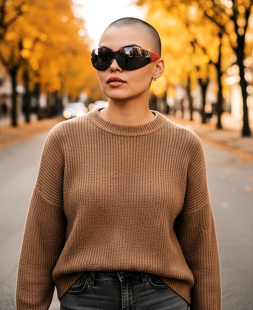 Wrap-Around Rimless Star Sunglasses