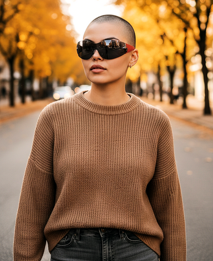 Wrap-Around Rimless Star Sunglasses