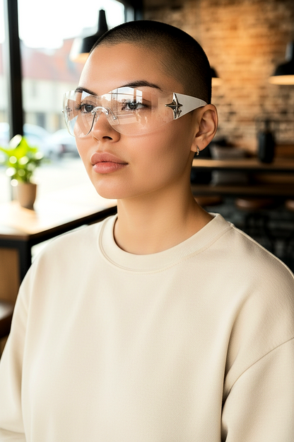 Wrap-Around Rimless Star Sunglasses