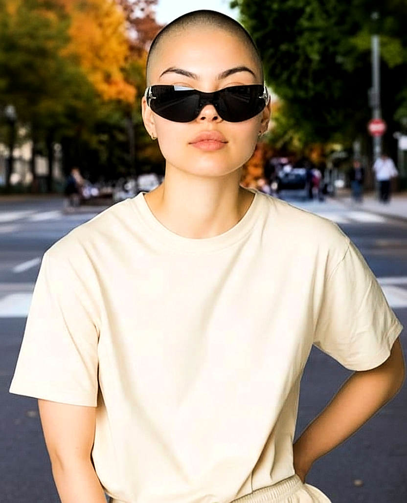 Wrap-Around Rimless Star Sunglasses