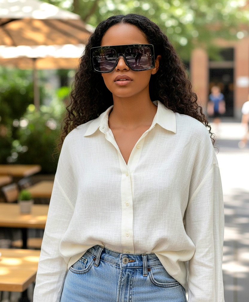 Leisure Oversized Flat-Top Sunglasses