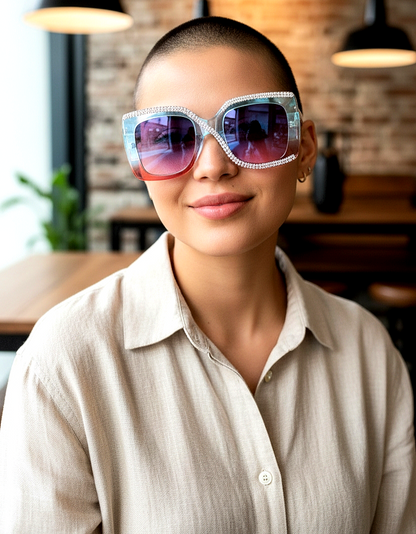 Oversized Luxury Rhinestone Sunglasses
