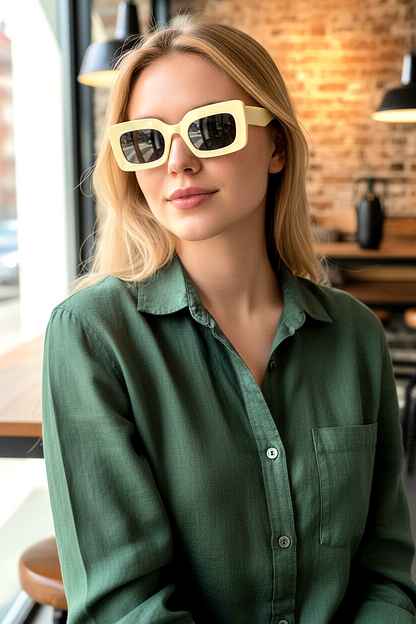 Small Full-Rim Rectangular Shape Frame Sunglasses