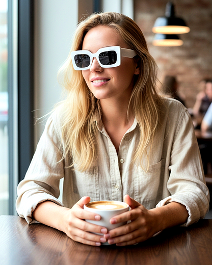 Small Full-Rim Rectangular Shape Frame Sunglasses