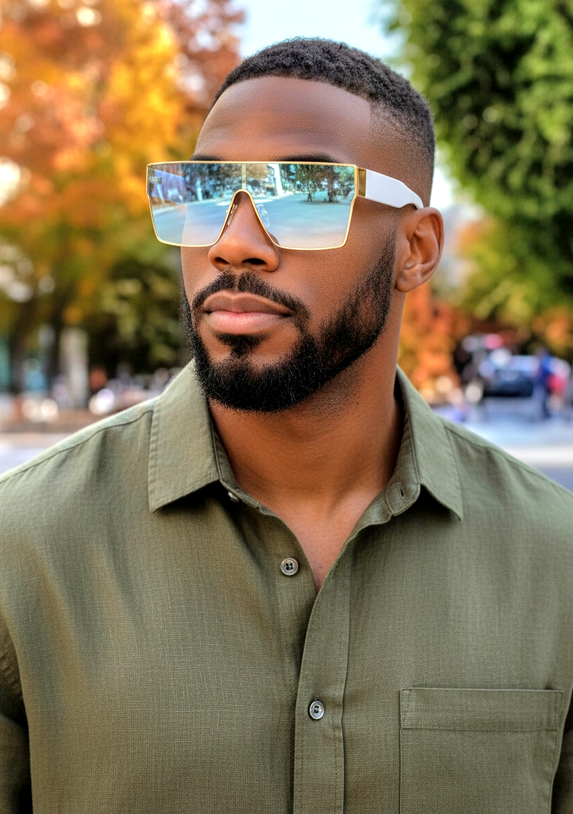 Vintage Rectangular Wrap Sunglasses