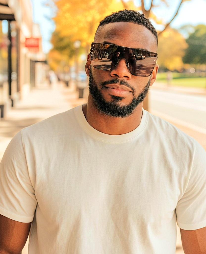 Vintage Rectangular Wrap Sunglasses