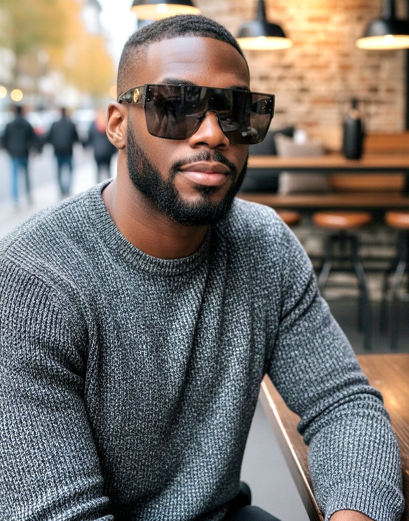 Vintage Rectangular Wrap Sunglasses