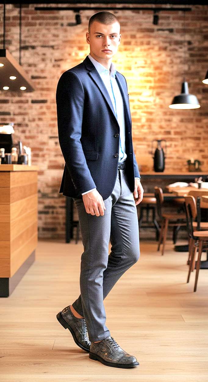 Oxfords Classic Lace-Up Leather Alligator Print Dressy Shoes