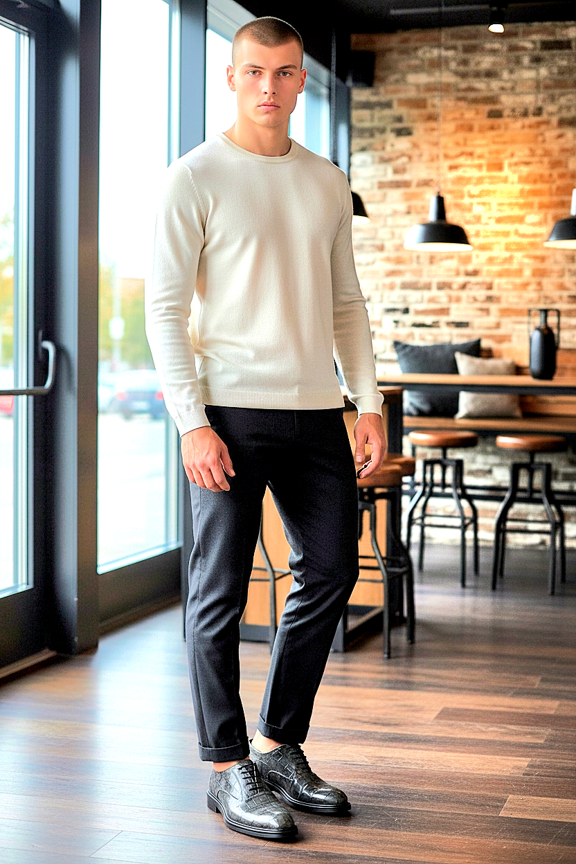 Oxfords Classic Lace-Up Leather Alligator Print Dressy Shoes