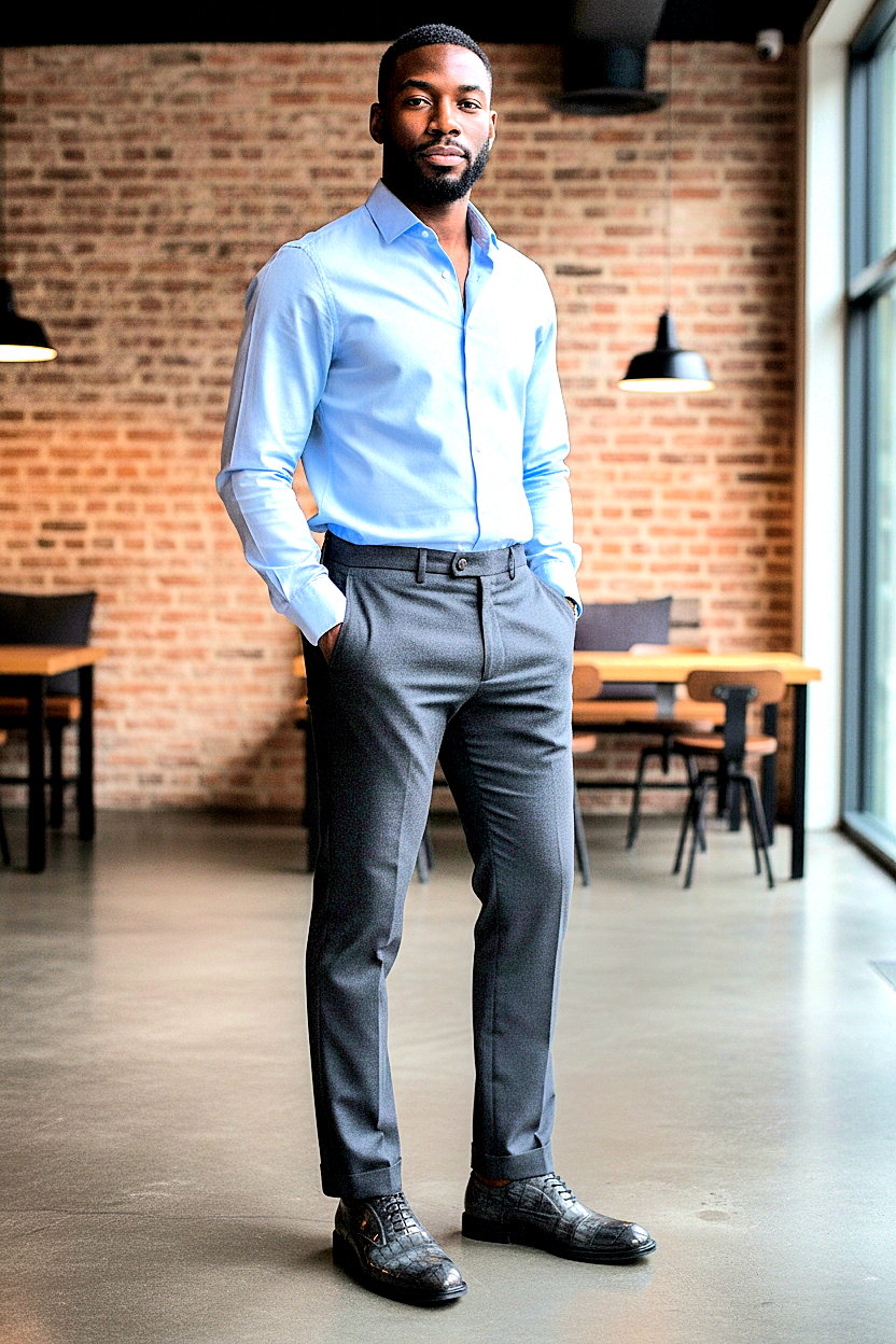 Oxfords Classic Lace-Up Leather Alligator Print Dressy Shoes