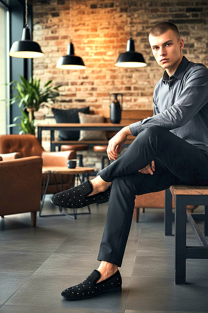 Oxford Moccasins Crystal-Luxury Loafers