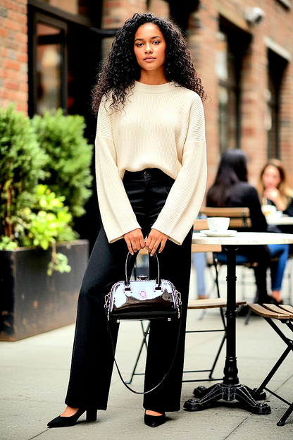 Rhinestone Bedazzled Satchel-Style Clutch Purse