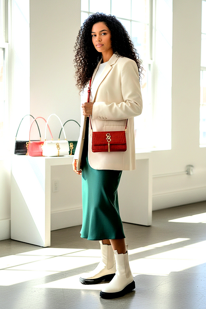 Crocodile-Embossed Luxury Leather Shoulder Bags