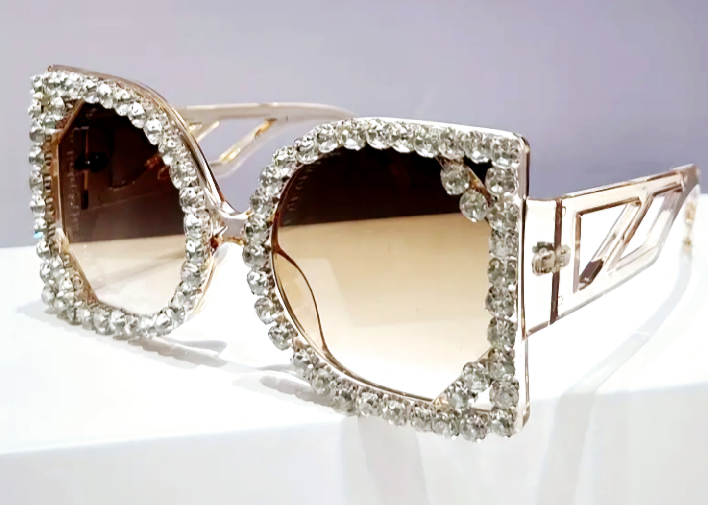 Luxury Square Rhinestone Gradient Shades