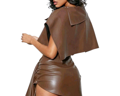 Asymmetrical Collar Poncho Top