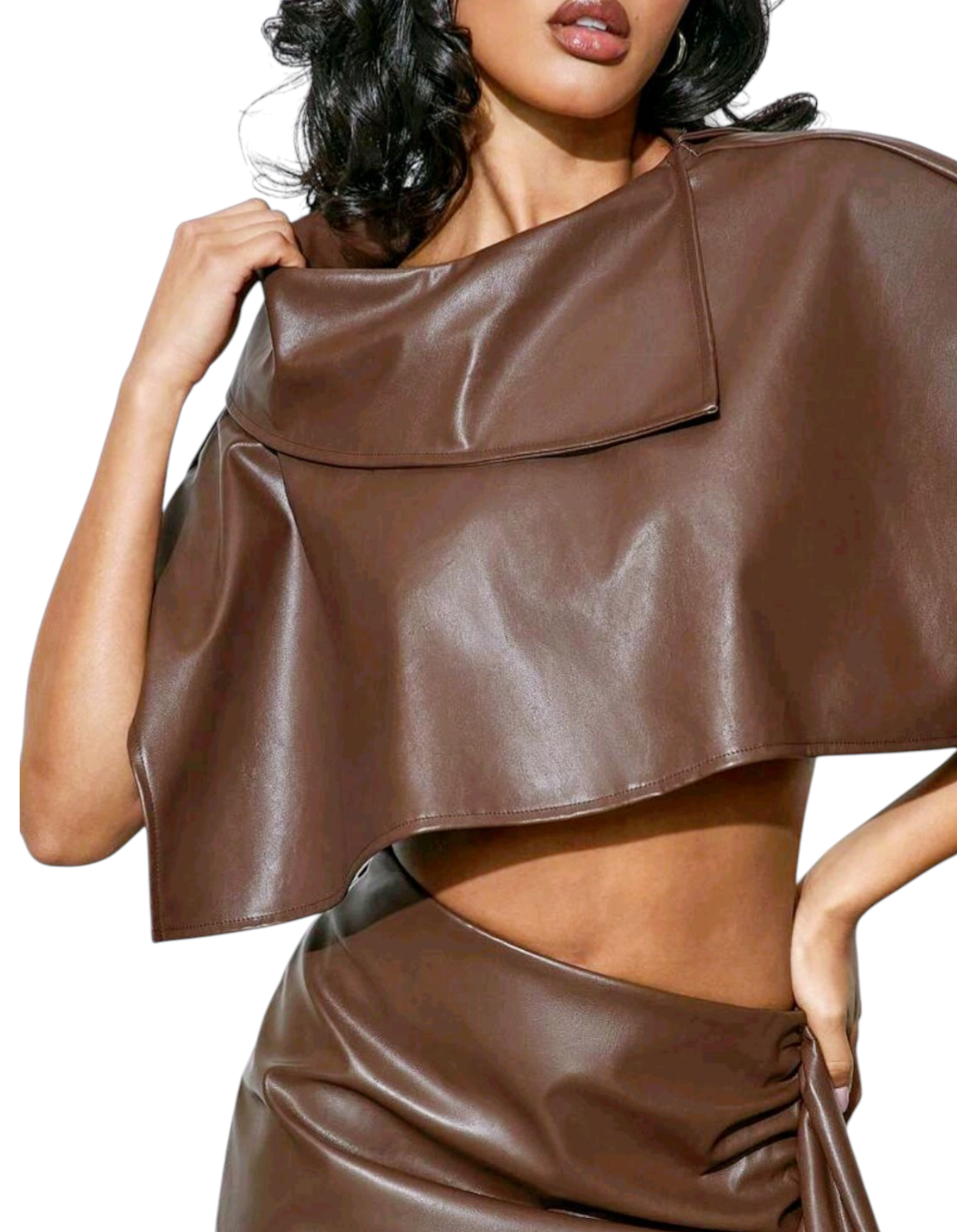 Asymmetrical Collar Poncho Top