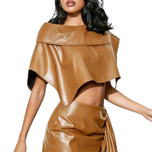 Asymmetrical Collar Poncho Top