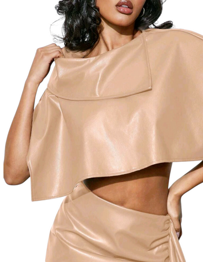 Asymmetrical Collar Poncho Top