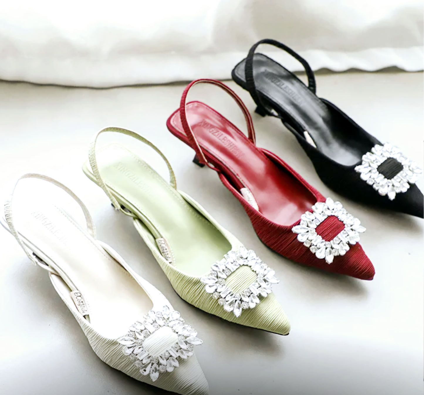 Elegant Sandals W/Crystal Buckle