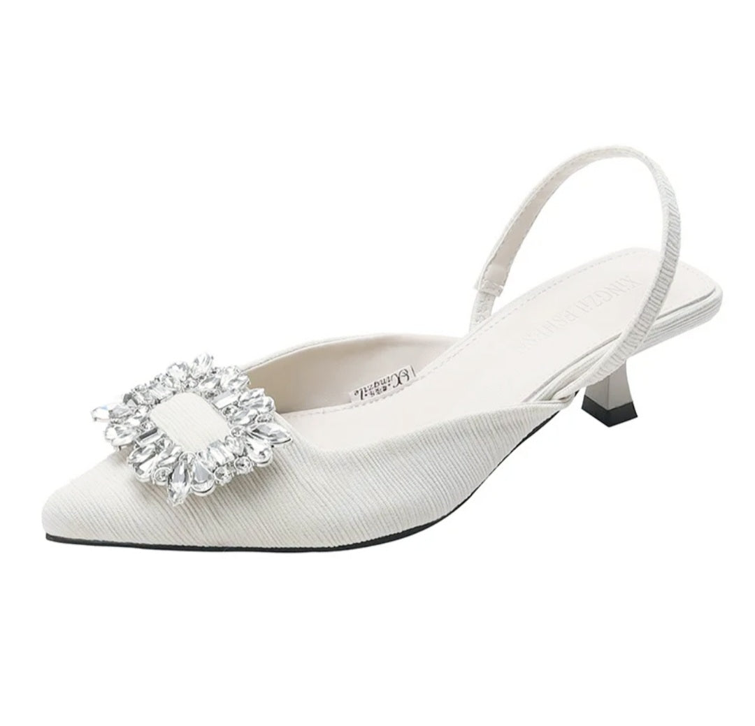 Elegant Sandals W/Crystal Buckle