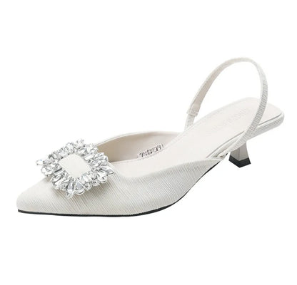 Elegant Sandals W/Crystal Buckle