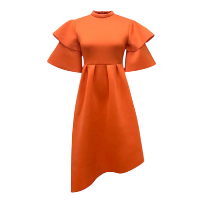 Elegant Summer Dress With Lotus-Sleeves