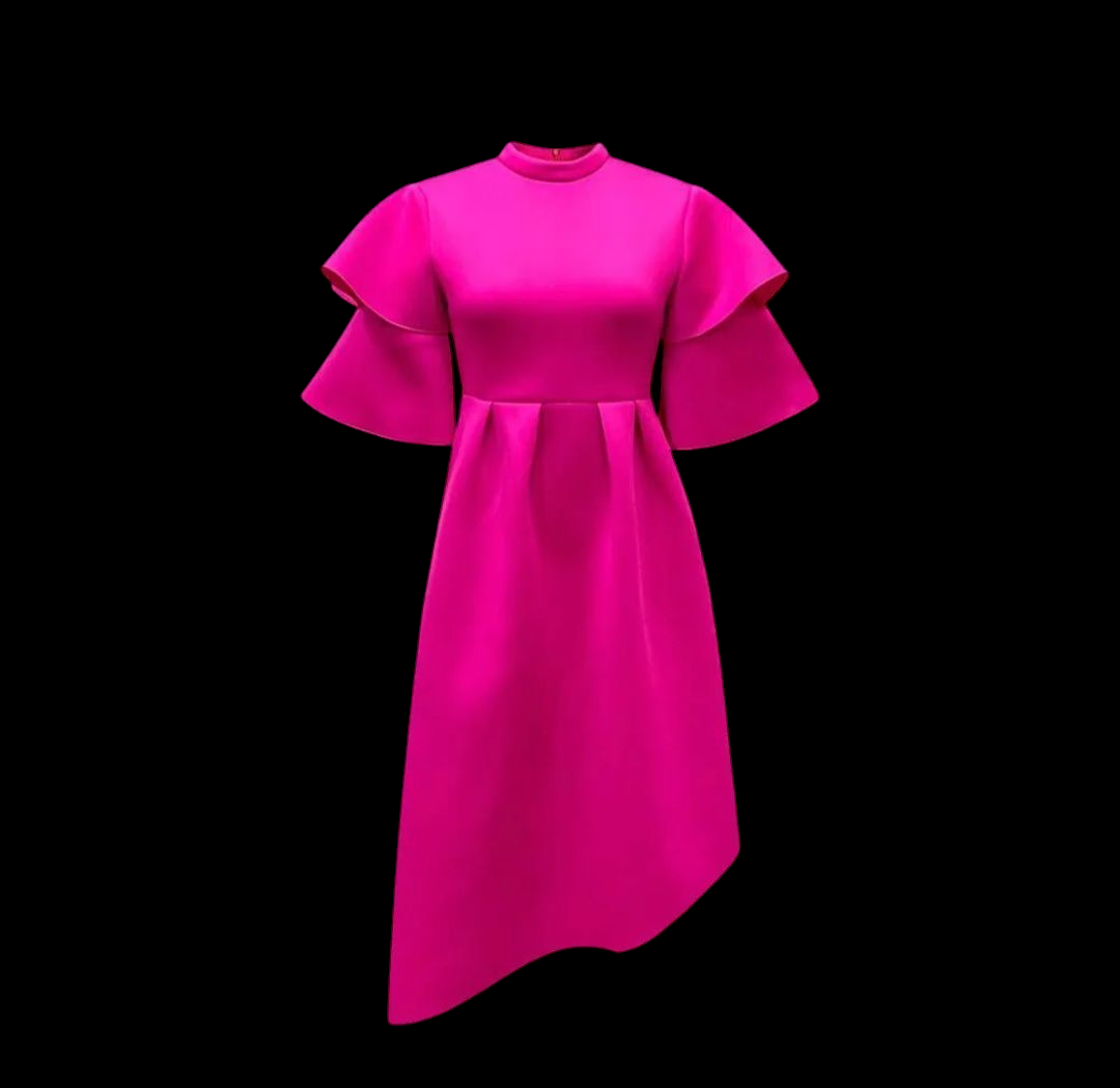 Elegant Summer Dress With Lotus-Sleeves