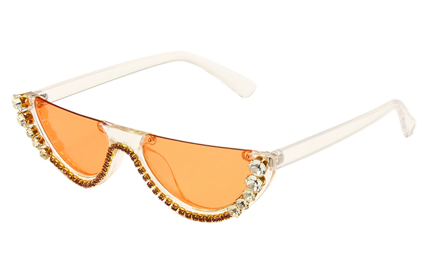 Vintage Half Frame Cat- Eye Luxury Diamond Sunglasses