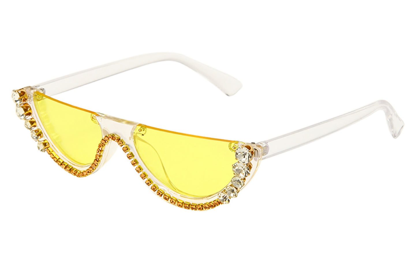 Vintage Half Frame Cat- Eye Luxury Diamond Sunglasses