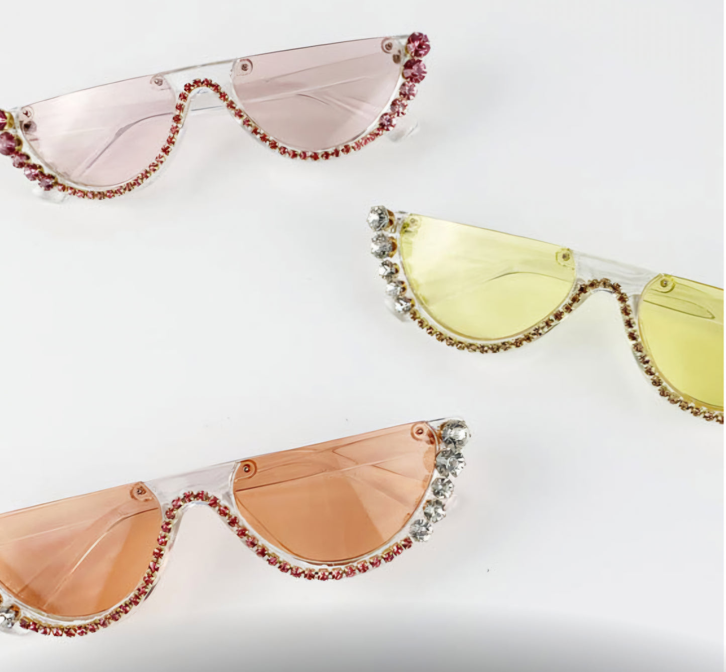 Vintage Half Frame Cat- Eye Luxury Diamond Sunglasses