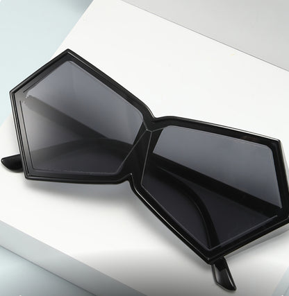 Black & White Polygonal Integrated Sunglasses