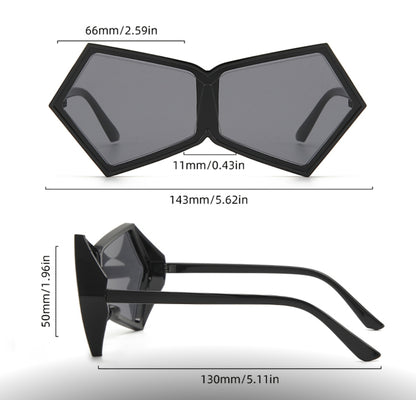 Black & White Polygonal Integrated Sunglasses