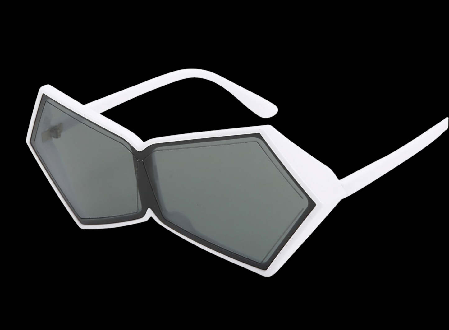 Black & White Polygonal Integrated Sunglasses