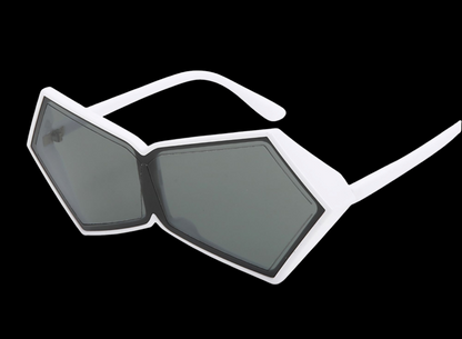 Black & White Polygonal Integrated Sunglasses