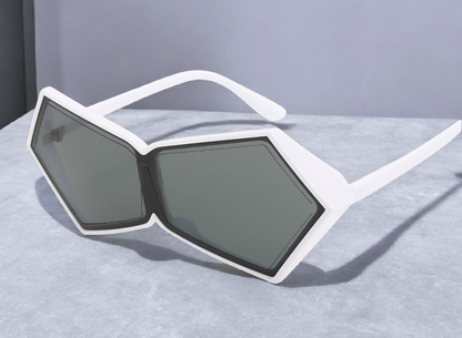 Black & White Polygonal Integrated Sunglasses