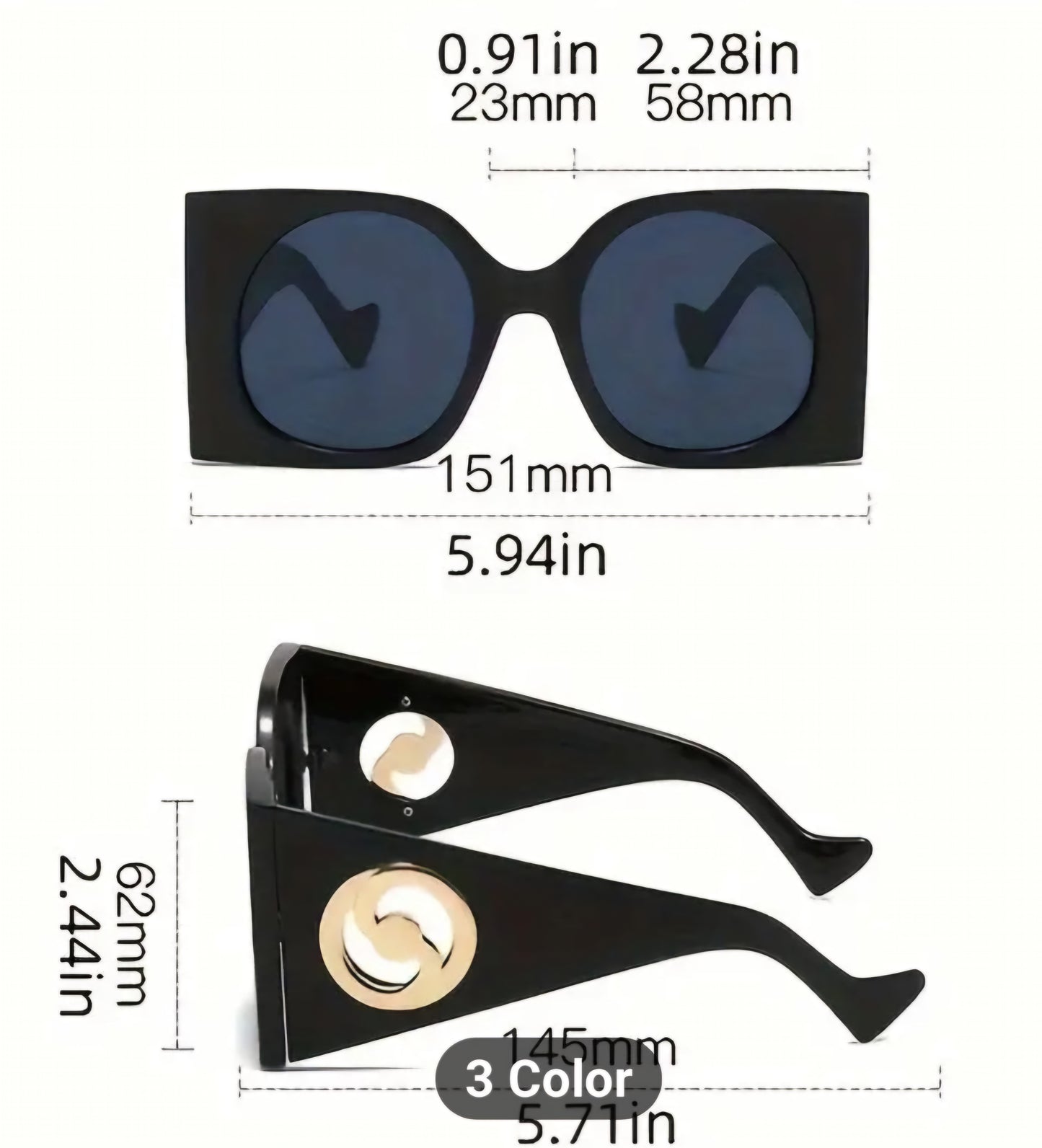 Retro Oversized Square Sunglasses