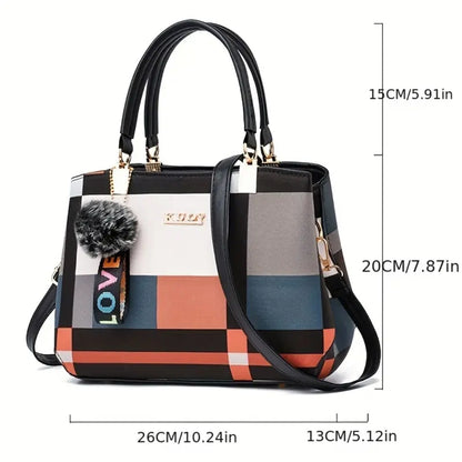 Stylish Geometric Colorblock Handbags