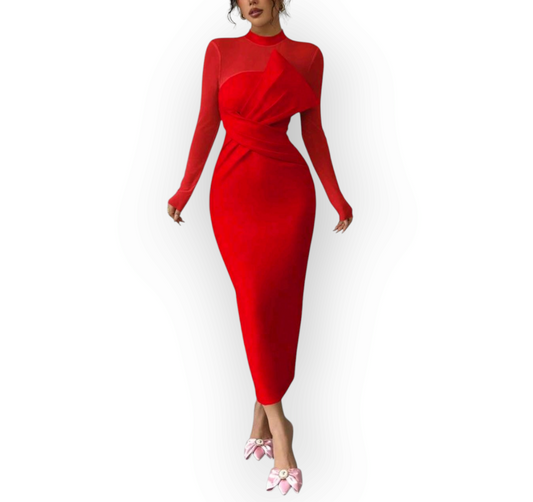 Elegant Tulle Midi Dress