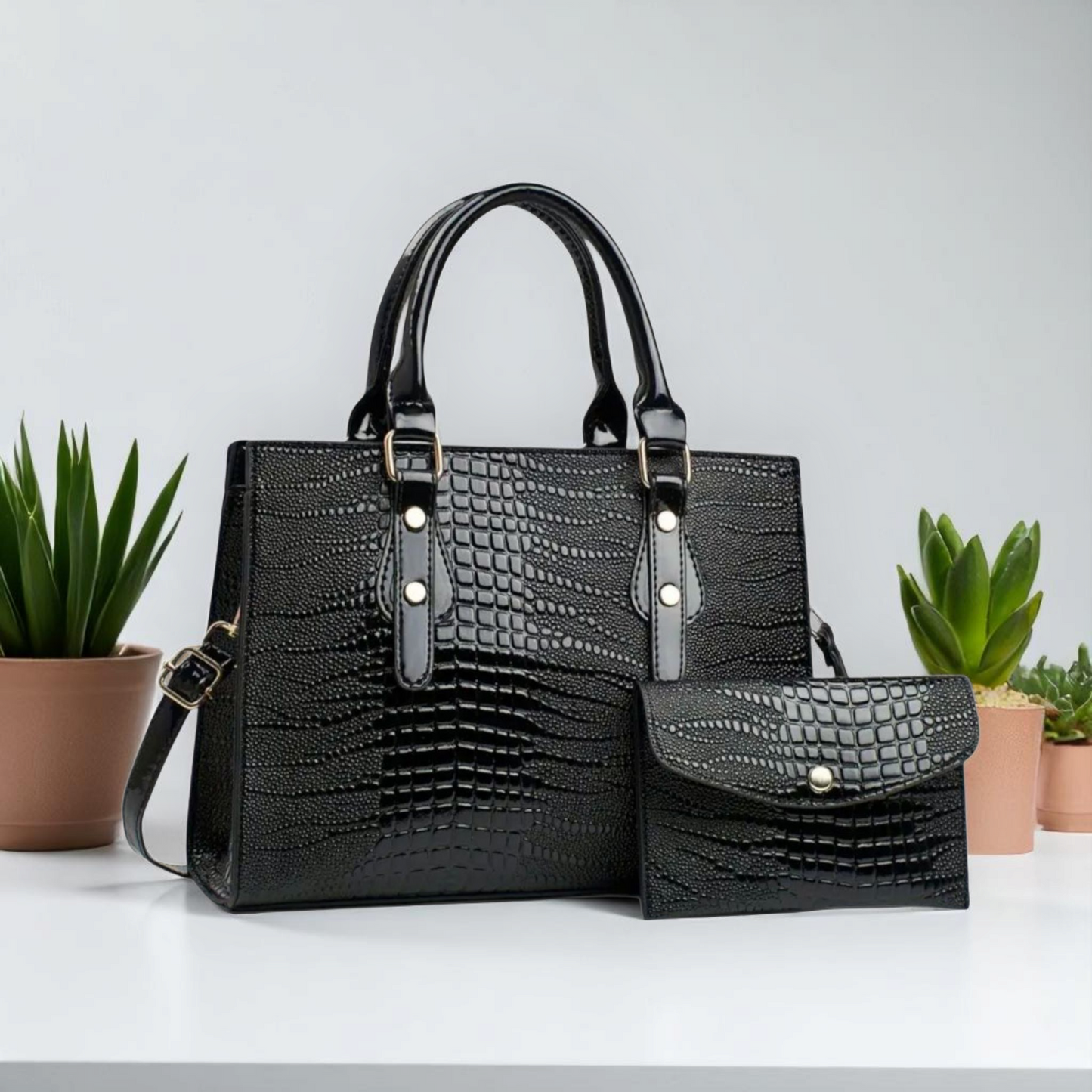 High-End Set Of 2 Crocodile Tote Bag