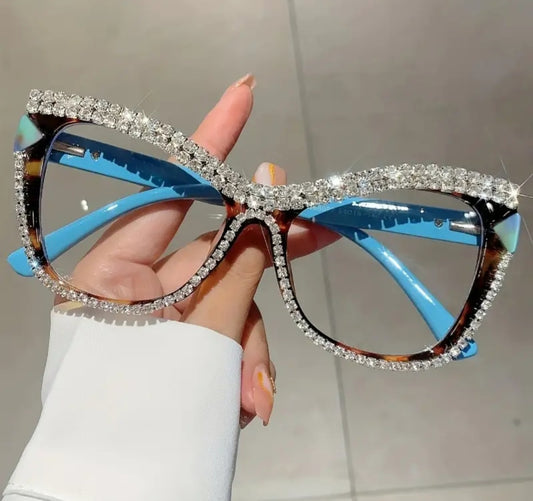 Rhinestone Decorated Cat-Eye Glasses